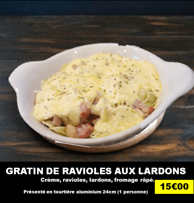 gratins de ravioles aux lardons